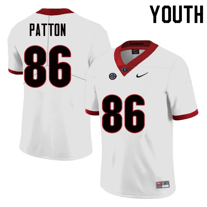 Youth Georgia Bulldogs #86 Wix Patton College Football Jerseys Sale-White - Click Image to Close